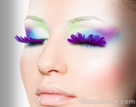 purple feather eyelashes