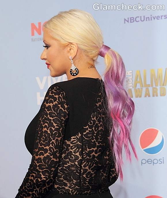 Christina Aguilera hair color at 2012 NCLR ALMA Awards