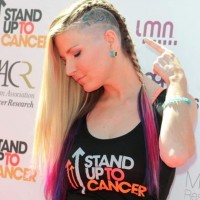 Diem Brown Mohawk hair stand up to cancer