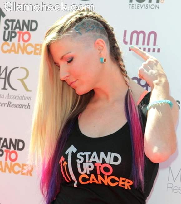 Diem Brown Mohawk  hair stand up to cancer