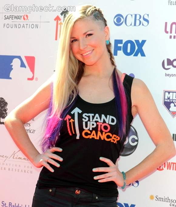 Diem Brown pink streaks stand up to cancer