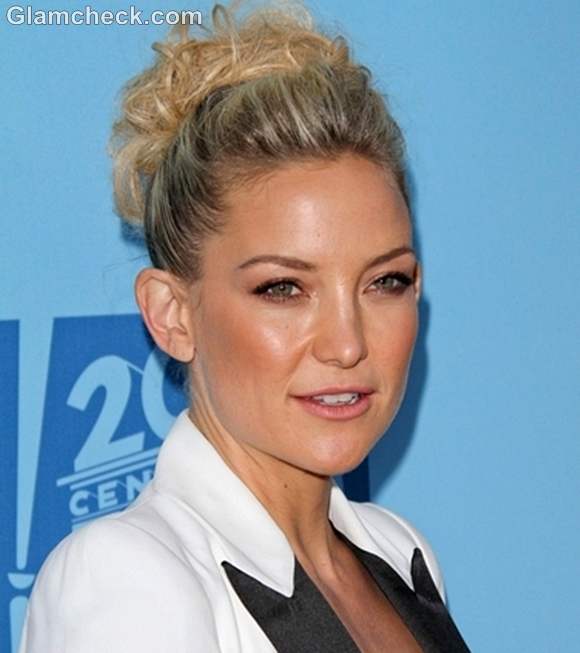 Kate Hudson top knot hairstyle