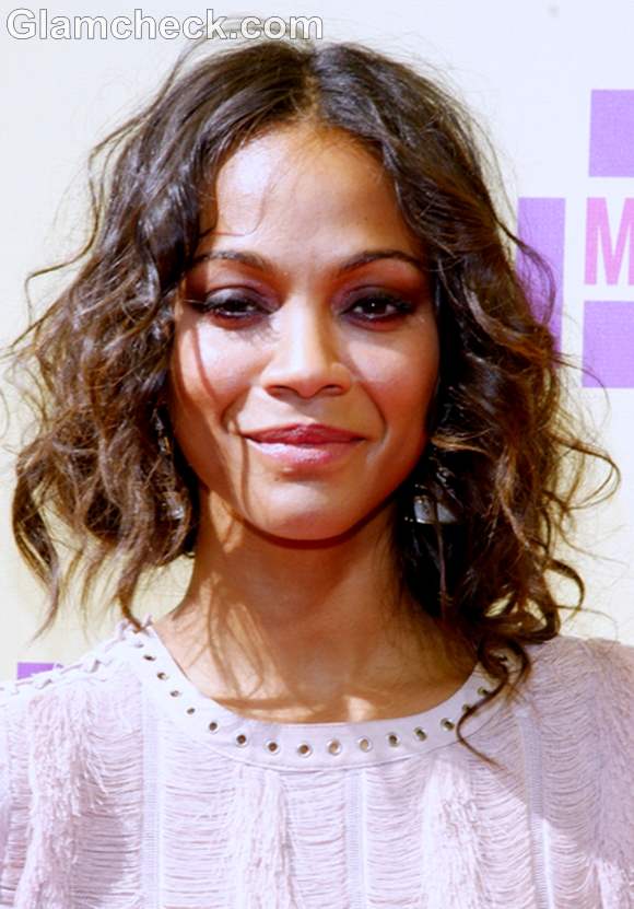 Zoe Saldana hairstyle 2012 MTV Video Music Awards