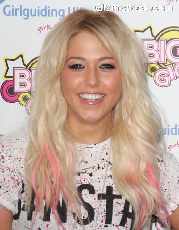 Amelia Lily pink hair streaks