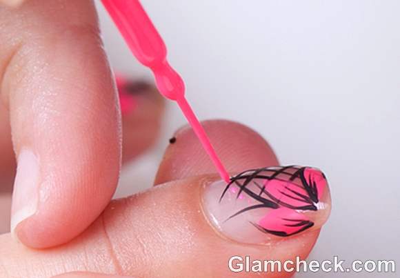 DIY nail art criss cross flower petals-4