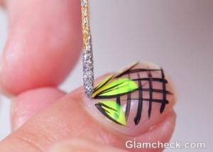 DIY nail art criss cross flower petals-5