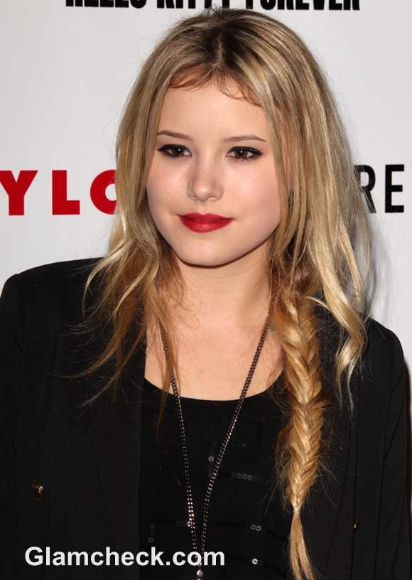 Taylor Spreitler Sports Fishtail Braid at October IT Issue Party