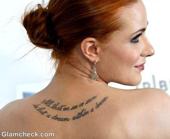 Evan Rachel Wood back tattoo meaning