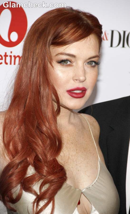 Lindsay Lohan glamorous 2012 Liz and Dick LA Premiere