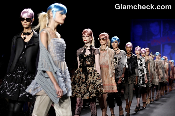 Anna Sui Spring Summer 2013 Technicolor Hairstyles