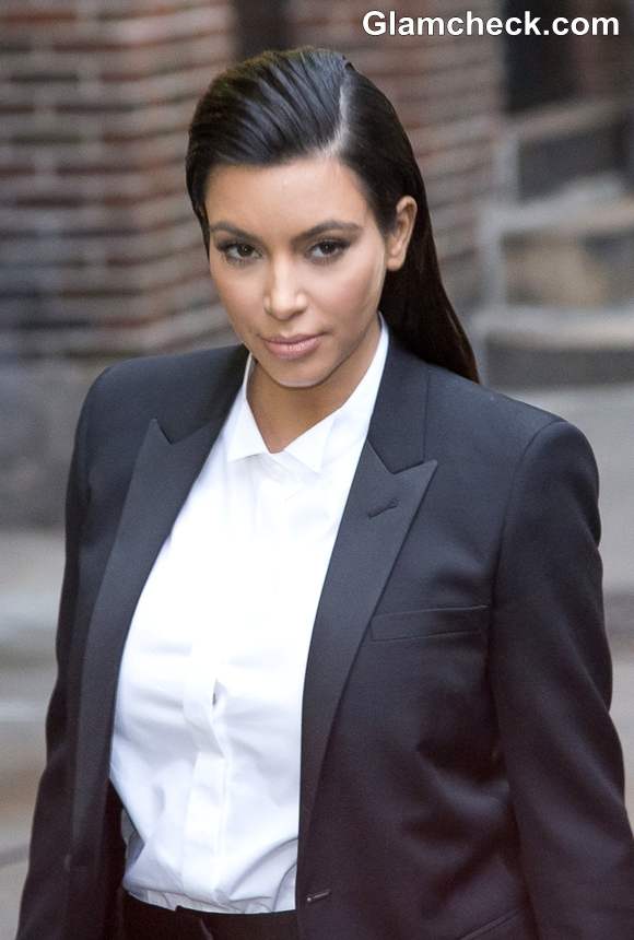 Kim Kardashian Androgynous look 2013 Late Show with David Letterman