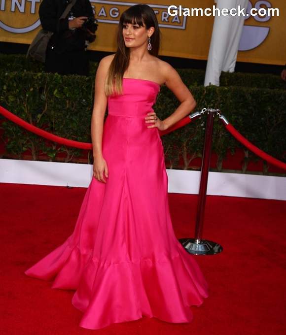 Lea Michelle Vibrant in Pink at 2013 Screen Actors Guild Awards
