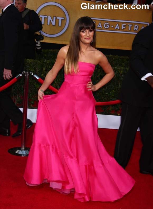 Lea Michelle in Pink at 2013 Screen Actors Guild Awards