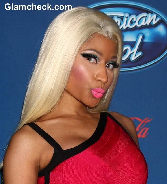 Nicki Minaj Pink Blue Makeup 2013 American Idol Premiere