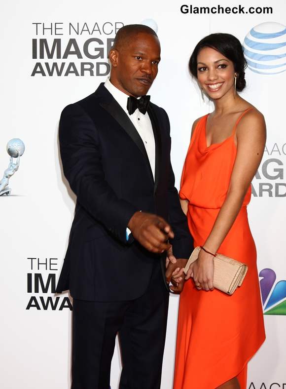 Corinne Foxx Accompanies Dad Jamie Foxx to NAACP Awards 2013