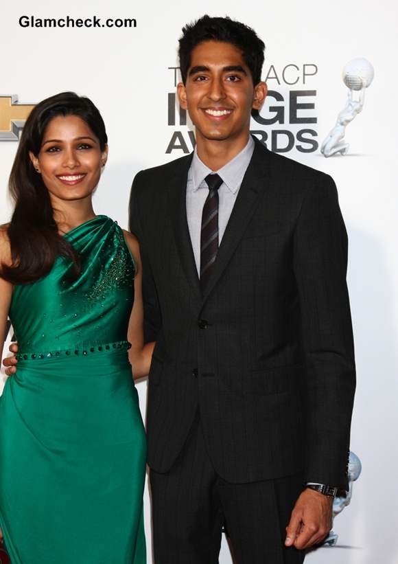 Freida Pinto dev patel at 2013 NAACP Awards