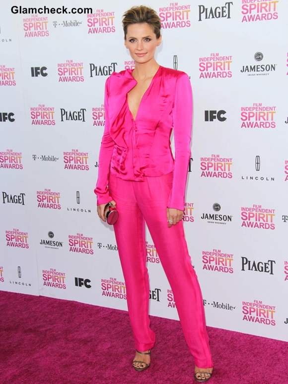 Stana Katic in Fuchsia Jumpsuit 2013 Independent Film Awards