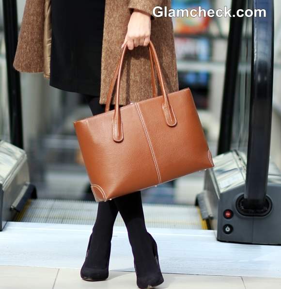 camel tan tote bag