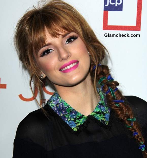 Hairstyle How To Bella Thorne Blue and Green Fishtail Plait
