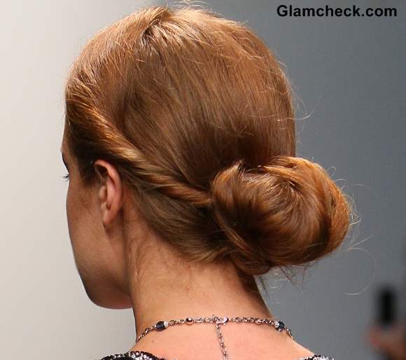 Hairstyle how to twisted low bun Dany Tabet Fall Winter 2013