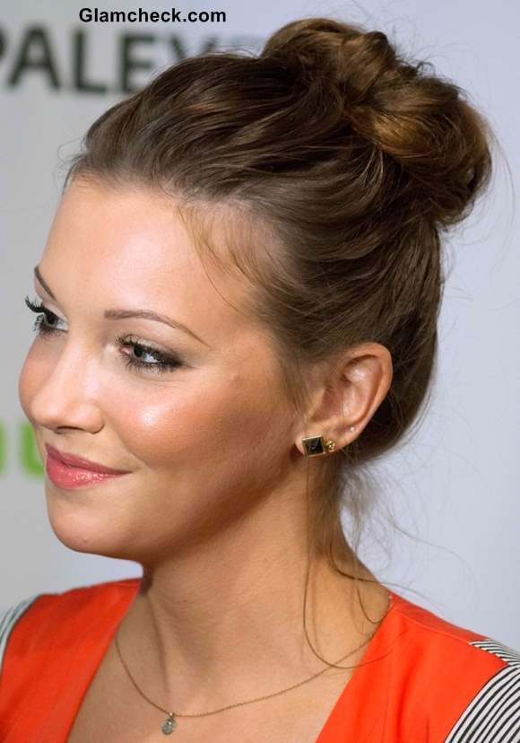 Kate Cassidy Top Knot Bun hairstyle 2013