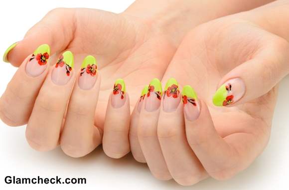 Spring nail art  bright beautiful