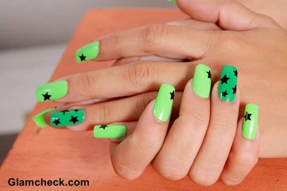 Spring nail art green nails