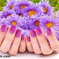 Spring nail art purlpe nails