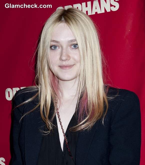 Dakota Fanning Dip-dyed Pink hair 2013