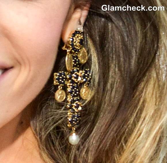 Yolanthe Cabau earrings at Pain & Gain LA Premiere