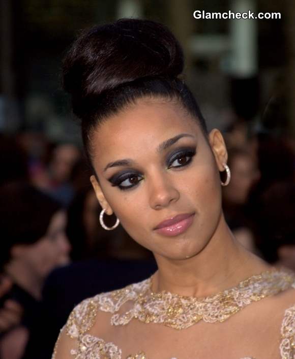 Lyndriette Kristal Smith Sports Ballerina Bun hairstyle at Fast Furious 6 Premiere