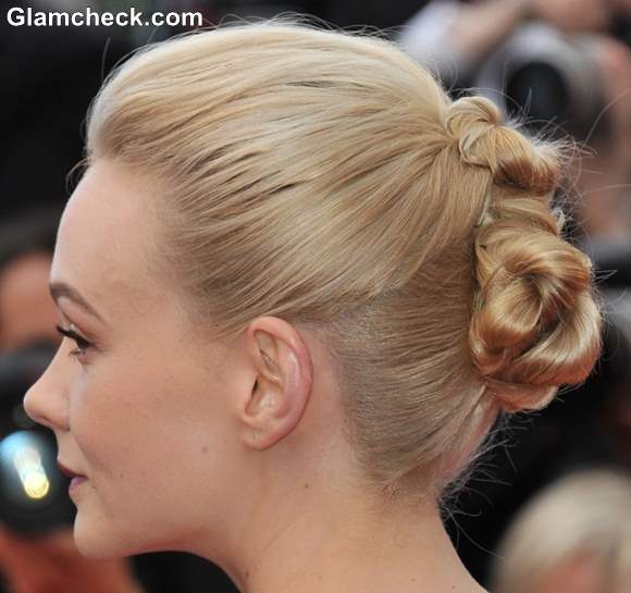 Carey Mulligan Knotted Bun Hairstyle 2013