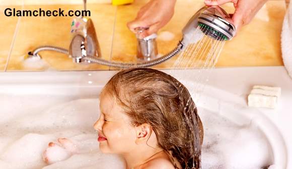 Hair Care Routine for Little Girls washing hair