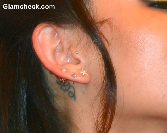 Janel Parrish Behind the Ear Tattoo