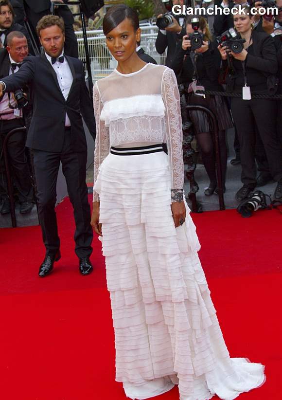 Lyia Kebede Lace Gown at Cannes 2013