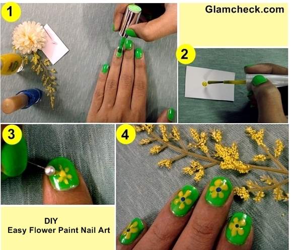 Diy Easy Flower Paint Nail Art