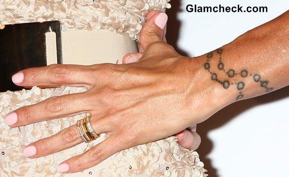 Charisma Carpenter Rosary Wrist Tattoo