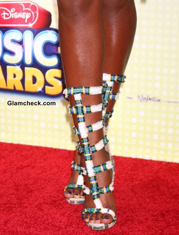 Coco Jones Sports Gladiator Shoes at Radio Disney Music Awards 2013