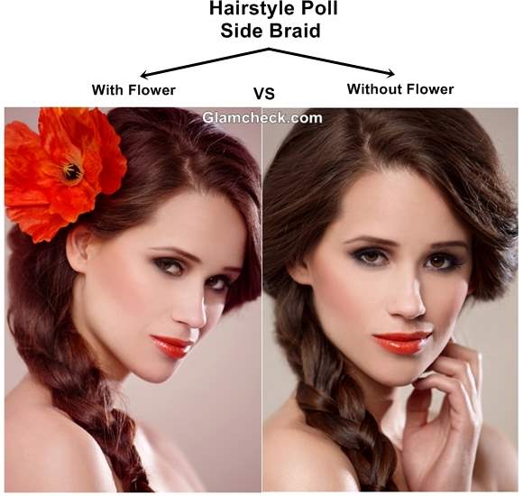 Hairstyle Poll Side Braid with or without Flower