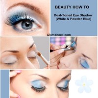How To Apply Dual-Toned Eye Shadow-White Powder Blue