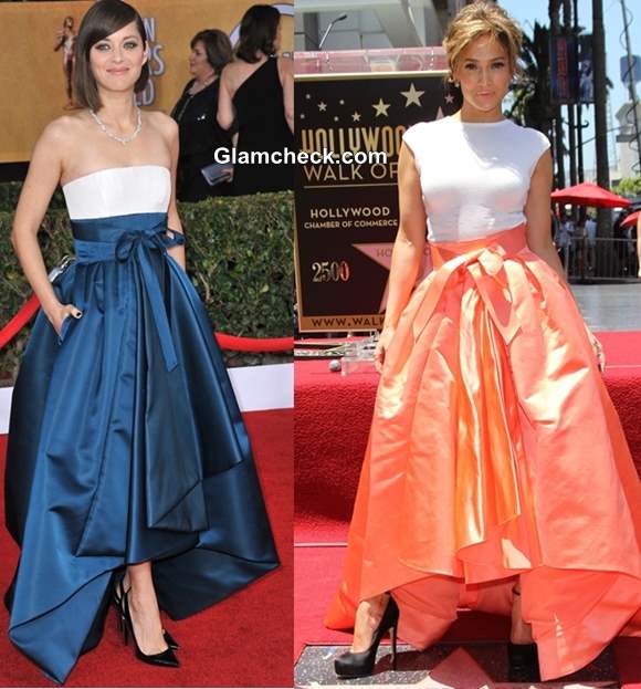 Jennifer Lopez and Marion Cotillard in Dior skirt 2013