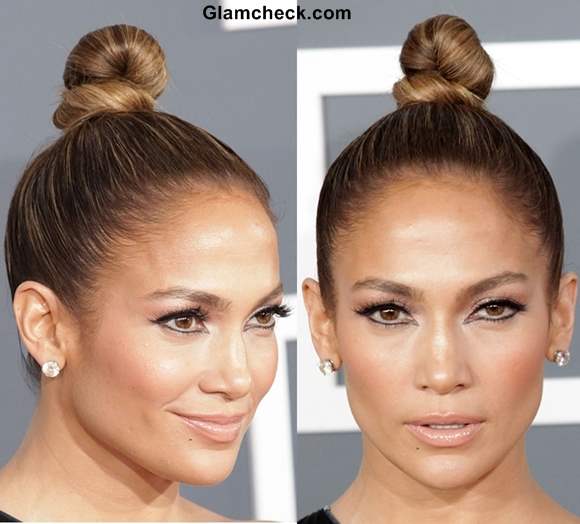 Jennifer Lopez knotted bun hairstyle 2013