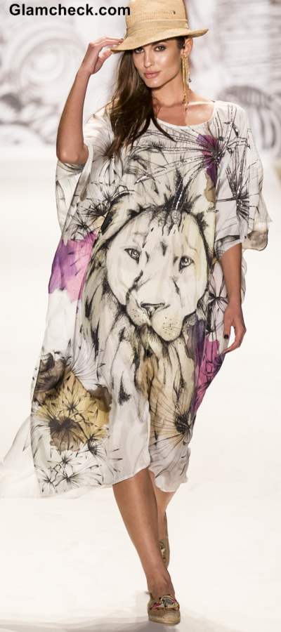 Lion Face Print Kaftan Agua Bendita for 2014 collection