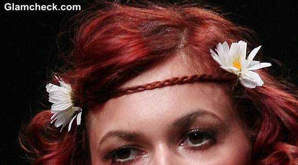 Boho Hairstyle Braid and Flower Forehead Band