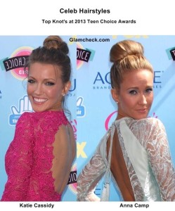 Celeb Top Knot Hairstyes at 2013 Teen Choice Awards