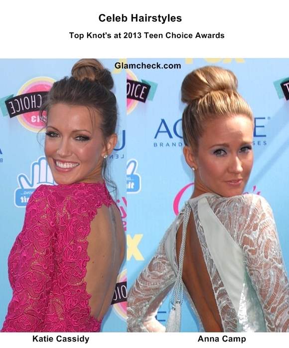 Celeb Top Knot Hairstyles at 2013 Teen Choice Awards