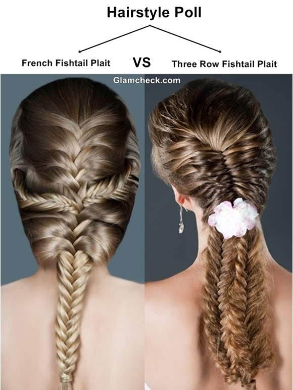 Hairstyle French Fishtail Plait VS Three Row Fishtail Plait