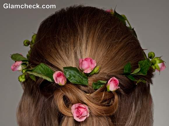 Hairstyle How To Sport the Floral Wreath Updo