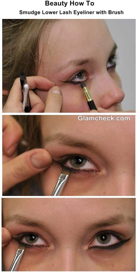 How To Smudge Lower Lash Eyeliner with Brush