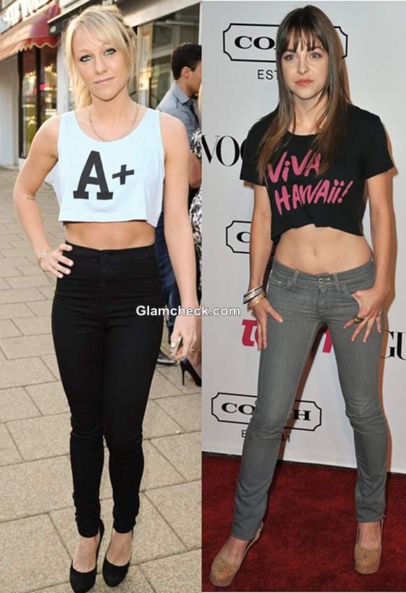 crop top and jeggings